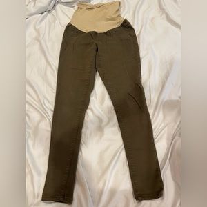 Army green maternity jeans, size small